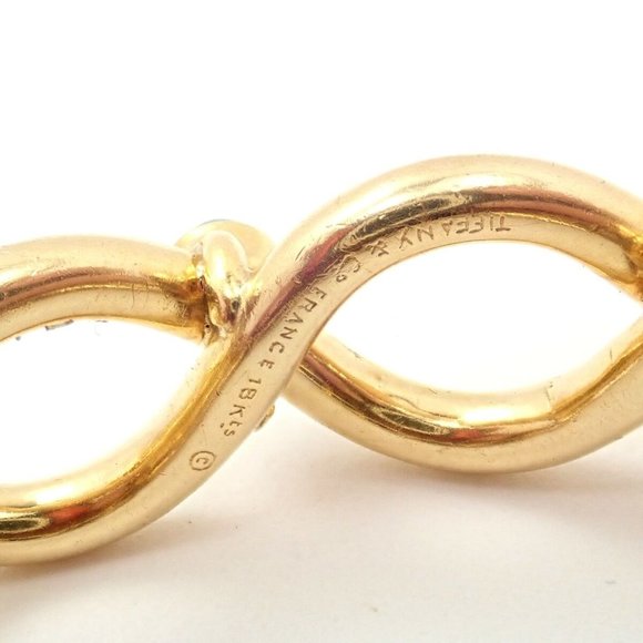 Rare! Authentic Tiffany & Co 18k Yellow Gold France Sapphire Bangle Bracelet - Picture 5 of 9